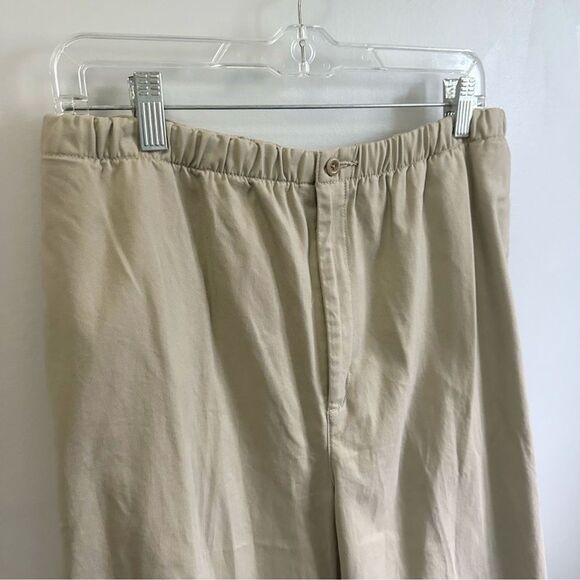 NWT Women's Lands End Pants Khaki Beige Size 16 | 100% Cotton, Creased - Picture 3 of 12